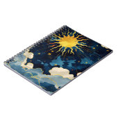 Moderne Sonnenstrahlen und blaue Wolken Notizblock (Linke Seite)