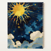 Moderne Sonnenstrahlen und blaue Wolken Planer (Rückseite)
