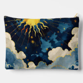 Moderne Sonnenstrahlen und blaue Wolken Zubehörtasche (Rückseite)