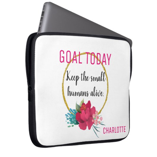 Moderne, sonnige Flora Kleine Menschen Laptopschutzhülle (Vorne Rechts)