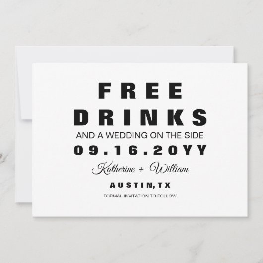 Moderne, sonnige Foto - Drinks Save the Date Karte (Vorderseite)