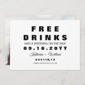 Moderne, sonnige Foto - Drinks Save the Date Karte (Vorne/Hinten)