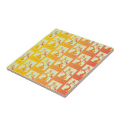 Moderne, sonnige gelbe Tulip Couple Illustration Fliese (Seite)