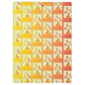 Moderne, sonnige gelbe Tulip Couple Illustration Klemmbrett (Rückseite)