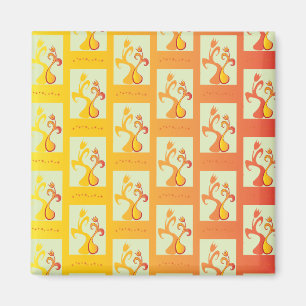 Moderne, sonnige gelbe Tulip Couple Illustration Magnet