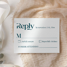 Moderne, sonnige Minimalistische Schrift Tiefe Aqu RSVP Karte
