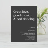 Moderne, sonnige Minimalistische Typografie Einladung (Stehend Vorderseite)