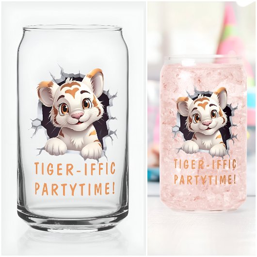 Moderne, sonnige, ungewöhnliche Tierwelt Tiger Geb Dosenglas