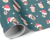 Moderne, sonnige Weihnachtsmannmützen Neun Fotos Geschenkpapier (Rolleneckpunkt)