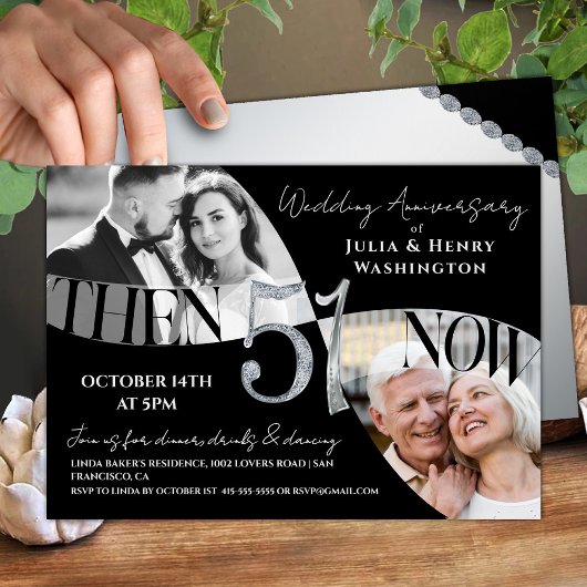 Moderne Sophisticated 51. Hochzeitstag Einladung