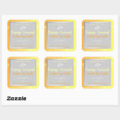 Moderne Soy Candles Packing Labels Orange Gray Quadratischer Aufkleber (Blatt)