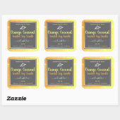 Moderne Soy Candles Packing Labels Orange Gray Quadratischer Aufkleber (Blatt)