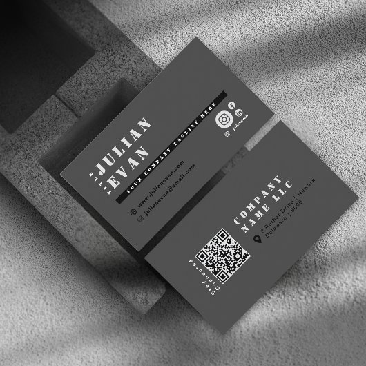 Moderne soziale Medien - alles schwarze, mutige Ty Visitenkarte