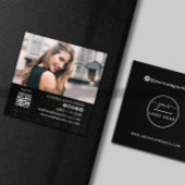 Moderne soziale Medien fügen Ihr Logo Foto QR Code Quadratische Visitenkarte