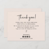 Moderne, soziale Medien Icons danke Karte (Vorne/Hinten)