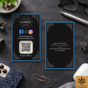 Moderne soziale Medien   Instagram Facebook QR Cod Visitenkarte