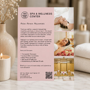 Moderne Spa-Wellness-Pink-Werbung für Unternehmen  Flyer