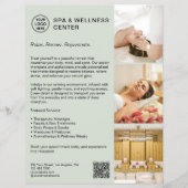 Moderne Spa-Wellness-Schilfgrün-Promotion Flyer (Vorne)