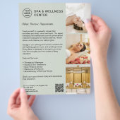 Moderne Spa-Wellness-Schilfgrün-Promotion Flyer (Hand)