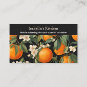 Moderne Spanische Orangen Black Chic Visitenkarte (Vorderseite)