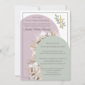 Moderne Spanische Taufpampa grass bautizo Einladung (Vorderseite)