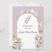 Moderne Spanische Taufpampa grass bautizo Einladung (Rückseite)