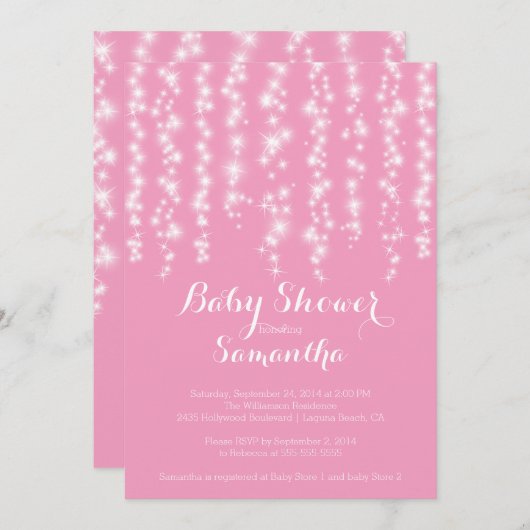 Moderne Sparkle Girls Kinderdusche Einladung (Vorne/Hinten)