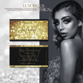 Moderne Sparkle Golden Glitzer Stars Schwarz Visitenkarte