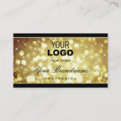Moderne Sparkle Golden Glitzer Stars und Logos Bla Visitenkarte (Vorderseite)