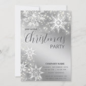 Moderne Sparkle-Schneeflocken Weihnachten Einladung (Vorderseite)