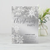 Moderne Sparkle-Schneeflocken Weihnachten Einladung (Stehend Vorderseite)