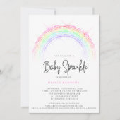 Moderne Sparkling Rainbow Baby Sprinkle Baby Showe Einladung (Vorderseite)