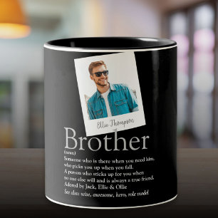 Moderne Spaß Bruder Definition Foto Zweifarbige Tasse