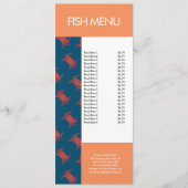 Moderne Speisekarte des Fischrestaurants Menükarte (Vorderseite)