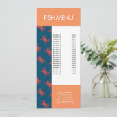 Moderne Speisekarte des Fischrestaurants Menükarte (Stehend Vorderseite)