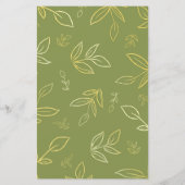 Moderne Speisekarte für grüne Botanische Blätter (Rückseite)