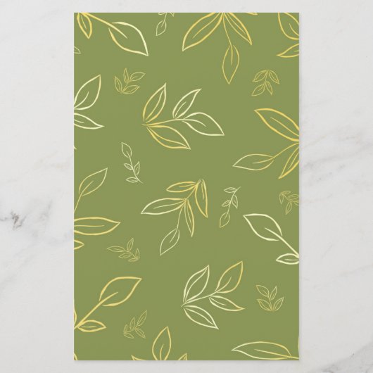 Moderne Speisekarte für grüne Botanische Blätter (Rückseite)