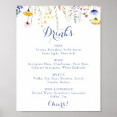 Moderne Speisekarte für Hochzeitsgetränke in mehrf Poster (Vorne)