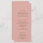 Moderne Speisekarte für Korallen und Rost Menükarte (Vorne/Hinten)