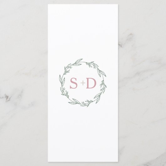 Moderne Speisekarte für Wraath Wedding Menükarte (Rückseite)