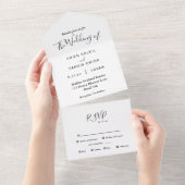 Moderne Speisekarte Hochzeit All In One Einladung (Abreißen)