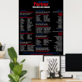 Moderne Speisekarte mit Eiscreme Poster (Heimbüro)
