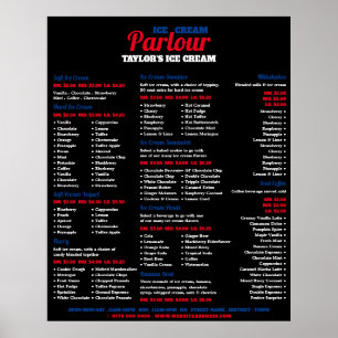 Moderne Speisekarte mit Eiscreme Poster