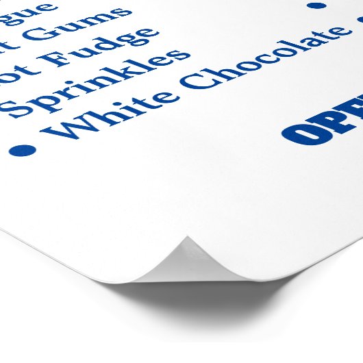 Moderne Speisekarte mit Eiscreme Poster (Ecke)