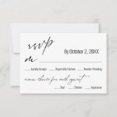 Moderne Speisekarte Terracotta Wedding RSVP Card (Vorderseite)