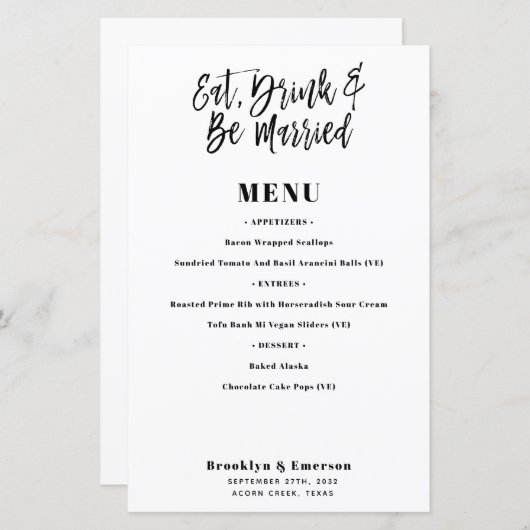 Moderne Speisen und Getränke sind Verheiratet (Vorne/Hinten)