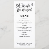 Moderne Speisen und Getränke sind Verheiratet Menükarte (Vorderseite)