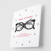 Moderne Spektakel und Augendiagramme für die Augen Quadratische Wanduhr (Winkel)