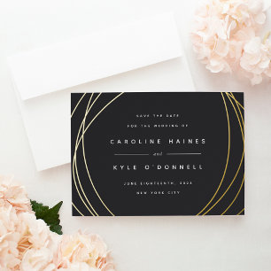 Moderne Sphären Folie Save the Date Karte