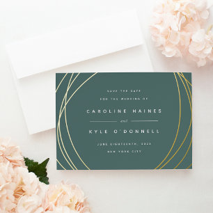 Moderne Sphären Folie Save-the-Date-Karte Folieneinladung